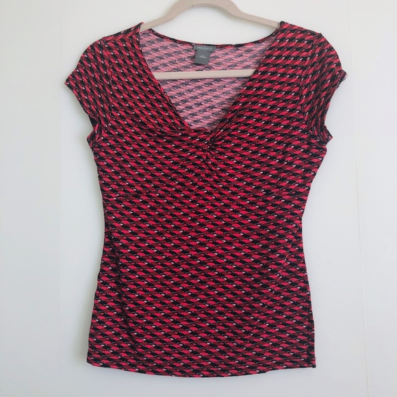 Ann Taylor Tops - Ann Taylor Red and Black Sleeveless Blouse S